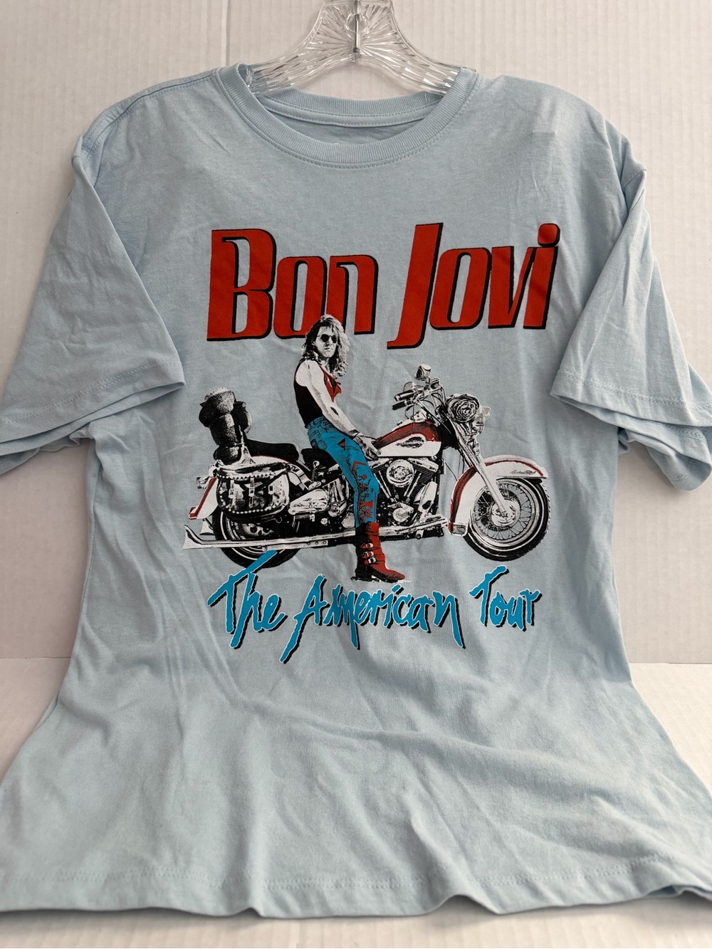 Bon Jovi Light Blue 'The American Tour' Short Sleeve Tee